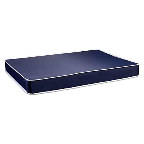 7-Inch Medium Firm Double Sided Tight top Foam Rolled Vinyl Mattress, Twin, Blue
