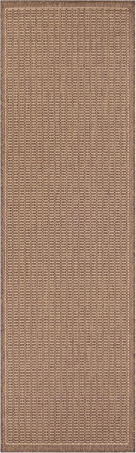 Couristan 1001/1500 Recife Saddle Stitch Runners, 2-Feet 3-Inch by 7-Feet 10-Inch, Cocoa