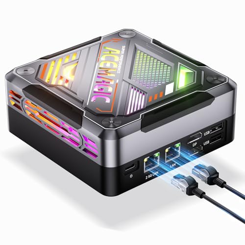 ACEMAGIC Mini PC Dual Nic, N95 (up to 3.4GHz) 8GB LPDDR5 256GB M.2 SSD Mini Computers Desktop, Small PC Support 4K UHD, Dual Gigabit Ethernet,3 HDMI,WiFi5, BT4.2