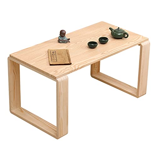 Living Room Coffee Table Tea Room Tea Table Bedroom Low Coffee Table Laptop Table Easy to Install (Color : White, Size : 100x44x40cm) (Wood Color 80x44x40cm)