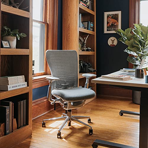 Haworth Zody Dual Posture Digital Knit Office Chair – Stylish Desk Chair with Ergonomic Adjustments and Forward Tilt Option – with Lumbar Support (Iron)