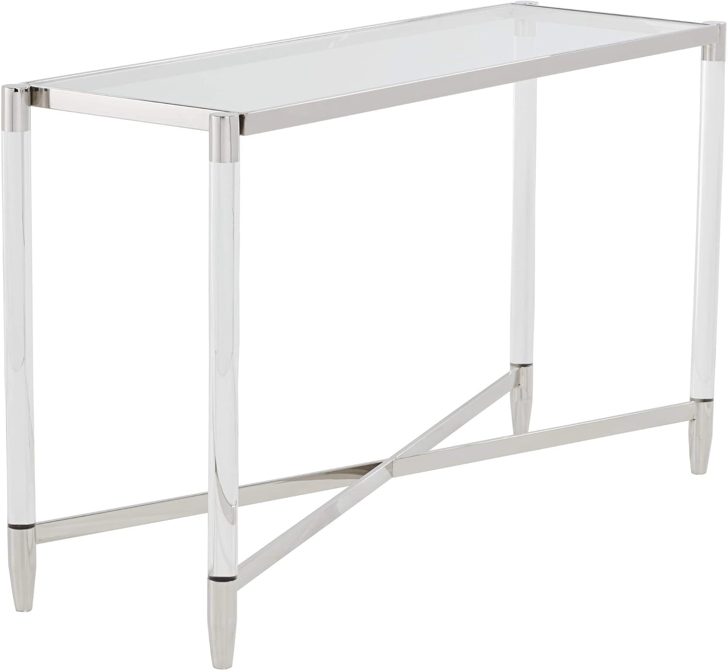 55 Downing Street Stefania Modern Silver Rectangular Console Table 50