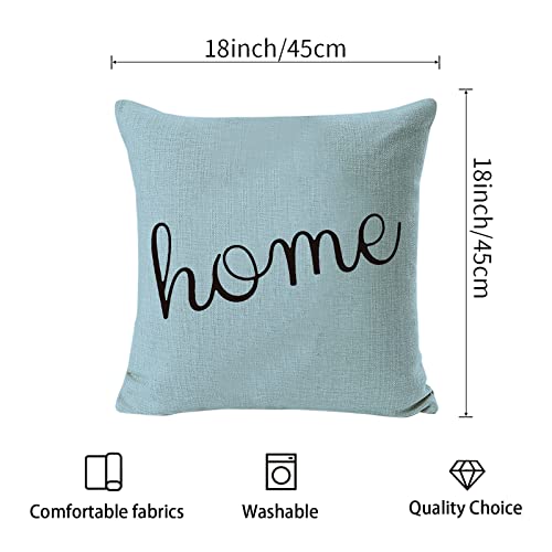 Pillow Covers 18x18 Set of 4,Modern Decorative Outdoor Sofa Throw Pillow Cushion Covers Case for Couch Living Room Bedroom Patio Home Decor(Aqua Blue