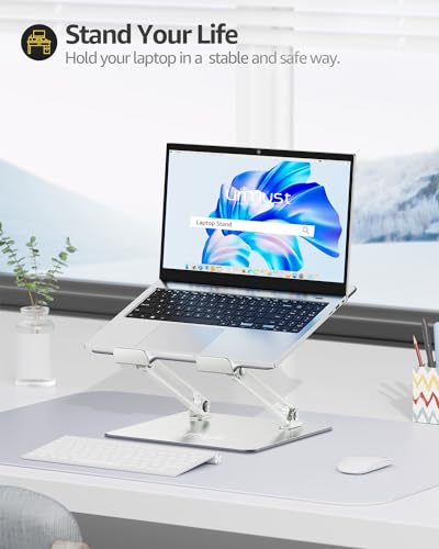 Urmust Laptop Stand, Ergonomic Adjustable Riser for Desk, Compatible with Laptops up to 16 Inches, Including MacBook Pro/Air, Portable, Heat Dissipation, Gift for Women Men