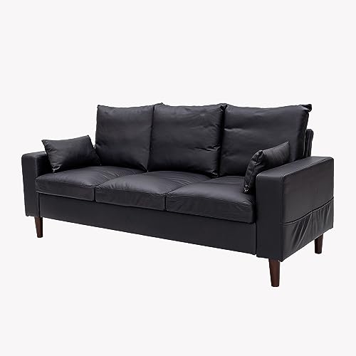 Panana Convertible Sectional Sofa Couch, 2 and 3 Seat L Shaped Sofa with Armrest Small Couch Ottoman for Living Room, Apartment and Office (Curved Arms, 3 Seats)