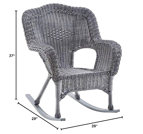 International Caravan Furniture Piece Resin Wicker Camel Back Rocking Chairs (Set of Two)