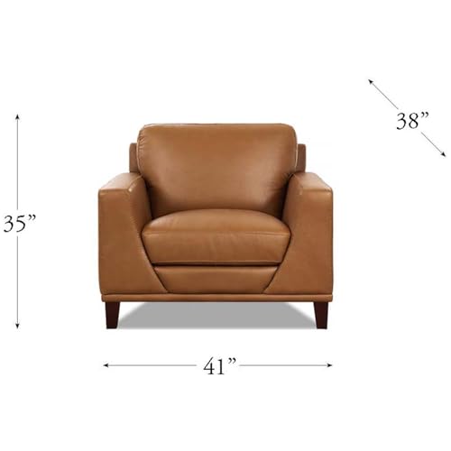 Hydeline Soma Top Grain Leather Chair, Cognac Brown