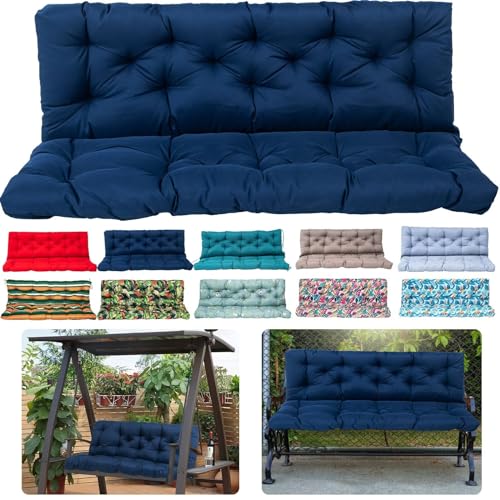 Replacement Cushions for Swing, Waterproof Porch Swing Cushion, 2-3 Seat Replacement Swing Seat Cushion with Backrest and Ties for Patio Backyard Porch Garden(40 * 60 in)