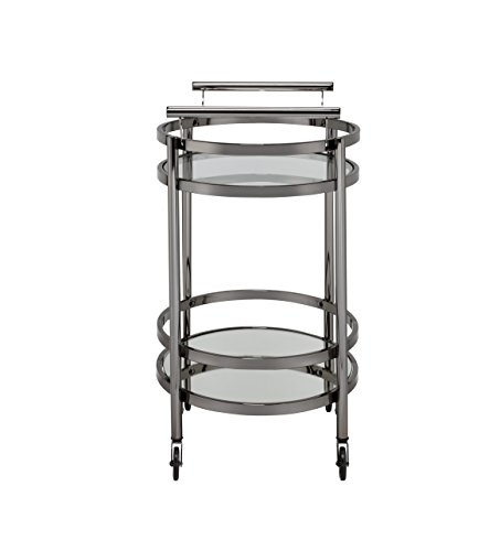 Acme Lakelyn Metal Frame Serving Cart with Bottom Shelf in Glass and Bronze