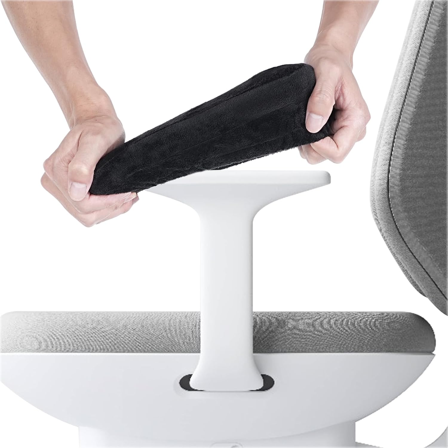 Armrest Elbow Pads for Chair Secret-Lab Ti-tan 2020 Evo 2022, Her-man Miller Ae-ron, Haw-orth Zo-dy, Ergonomic Cushion Pillows with Memory Foam (2-PK-Black)