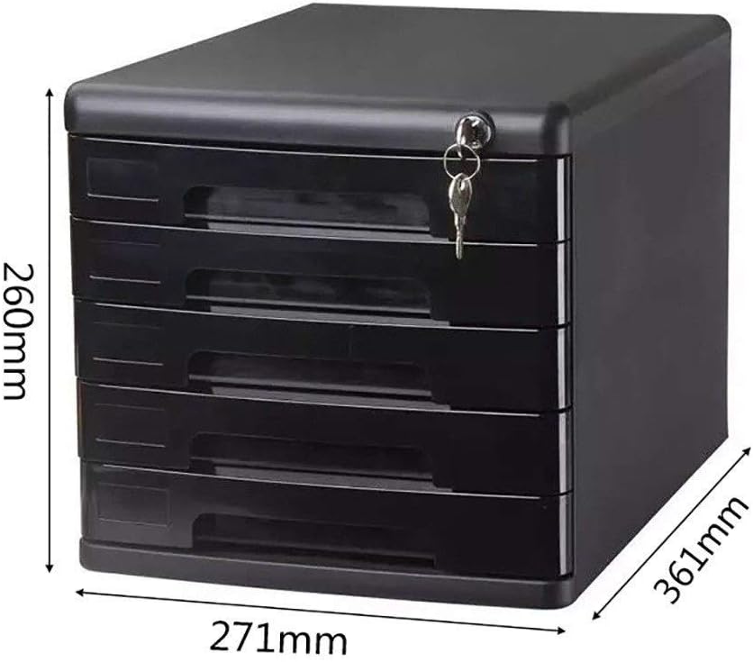 Desktop File Cabinet, Office Storage Box with Lock/Blank Label, 5-Layer Drawer Storage Organization-2Color (Color : B1)
