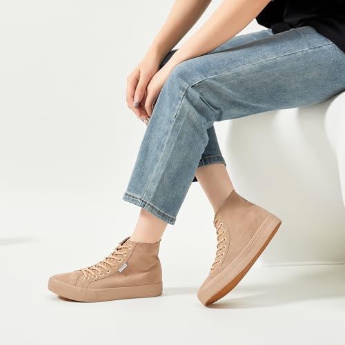 hash bubbie Women's High Top Sneakers Lace up Fashion Sneakers Canvas High Tops Shoes Tennis Shoe