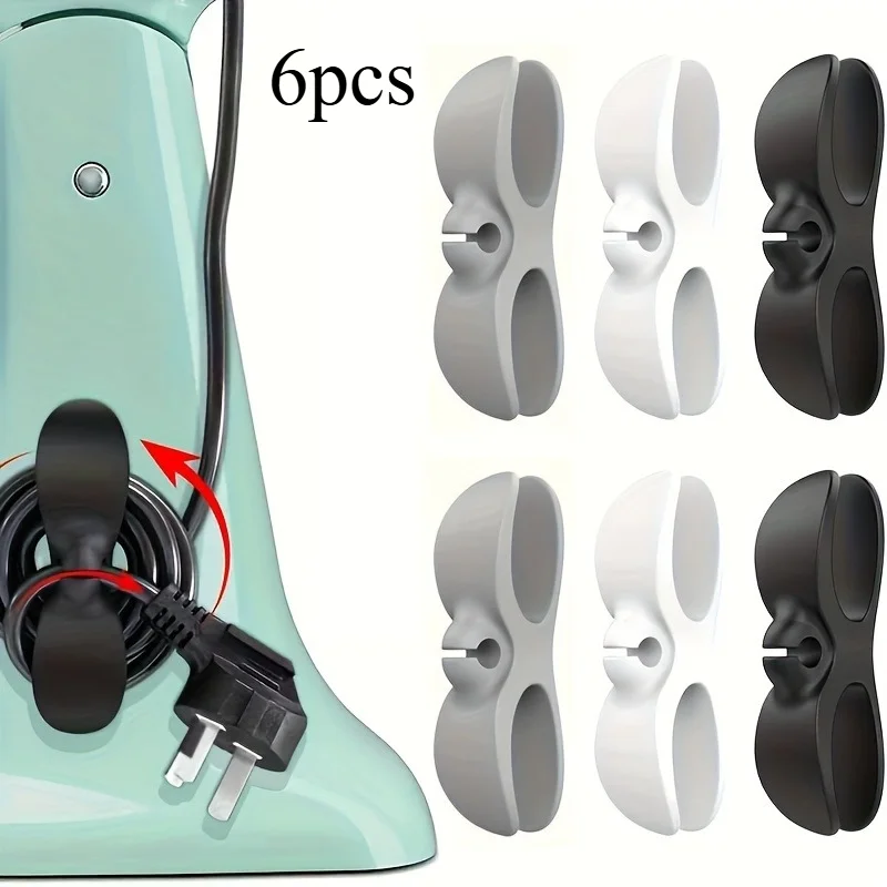 6Pcs Cord Organizer for Kitchen Appliances, Stick-on Cord Wrapper Cable Organizer, Upgraded Cord Holder Cord Winder Cord Keeper, Kitchen Cord Organizer for Air Fryer, Coffee Maker, Blender