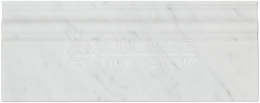 Carrara White Italian (Bianco Carrara) Marble Baseboard Trim Molding, Polished