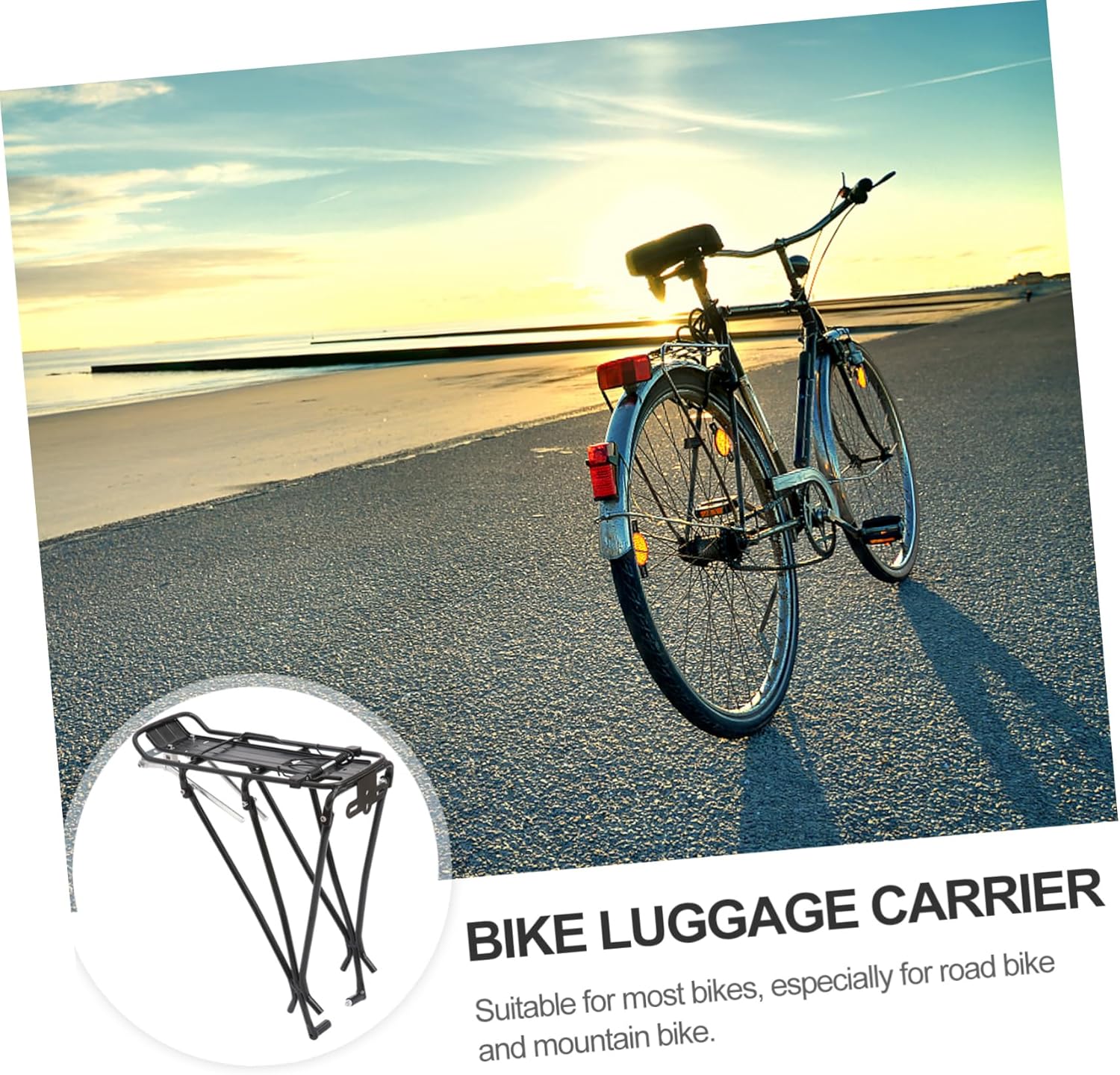 GANAZONO Bike Carrier Rack Bike Rear Shelf Shelves Universal Bike Luggage Back Shelf Rack Fixie Bike Racking Shelving Bike Rear Rack Carrier Bike Cargo Carrier Bike Rack MTB Back Rear Frame