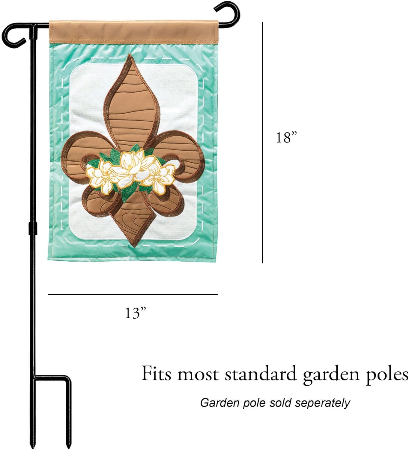 Magnolia Garden Fleur-de-lis Magnolias 13 x 18 Inch Polyester Garden Flag