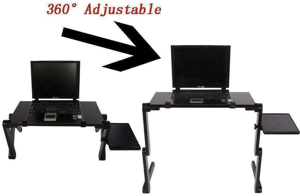 JHUS 360° Adjustable Foldable Laptop Notebook Desk Table Hole Stand Bed Tray Laptop Stand Small Desk Laptop Stand for Desk Small Table Laptop Cooling pad Computer Stand Laptop Desk Tablet Stand