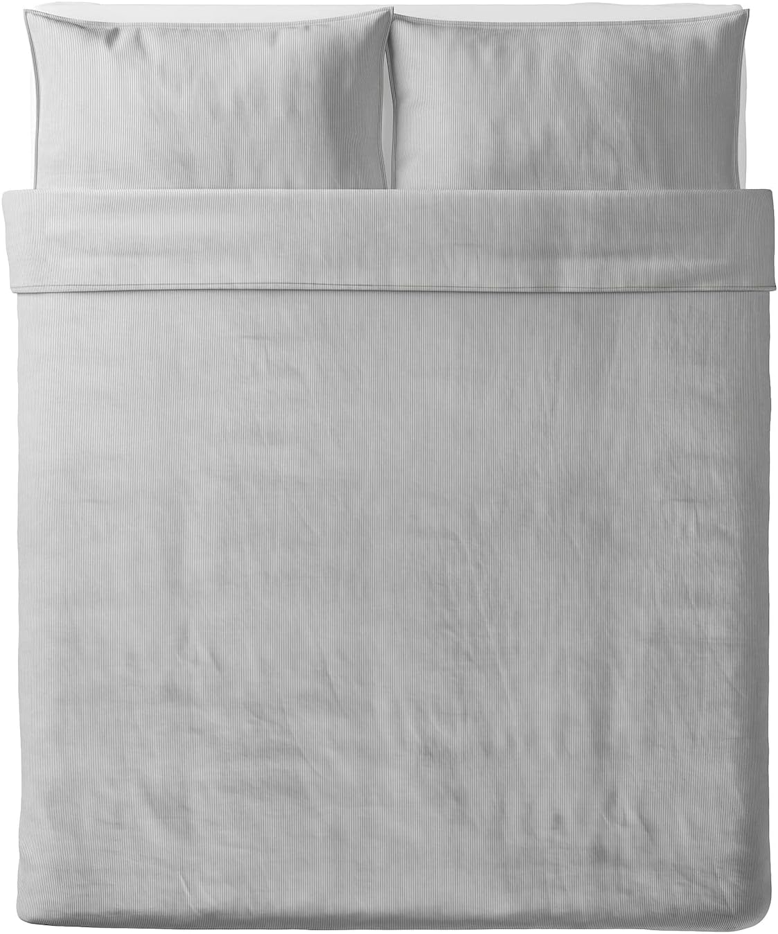 IKEA Bergpalm Duvet Cover and Pillowcases Gray Stripe 804.232.65 Size: Full/Queen (Double/Queen)
