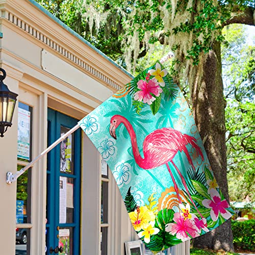 Morigins Flamingo Garden Flag Double Sided Welcome Tropical Flower Floral Outdoor Yard Flag 12x18 Inch