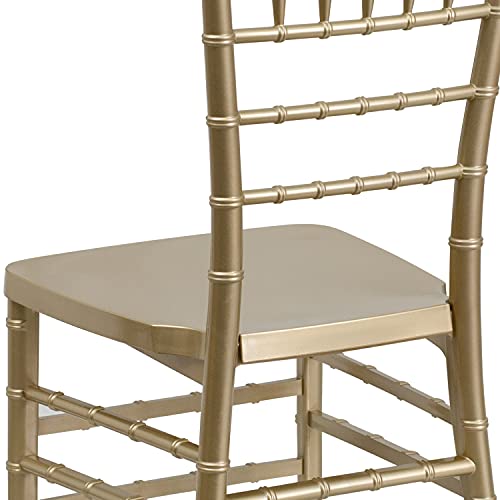 EMMA + OLIVER Gold Resin Stacking Chiavari Chair