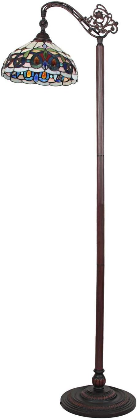 Chloe Lighting Serenity Victorian Tiffany-Style Dark Bronze 1 Light Reading Floor Lamp 11