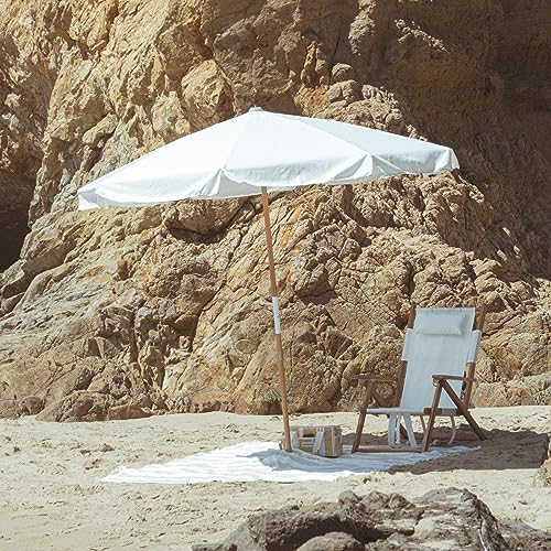 Business & Pleasure Co. Amalfi Umbrella - 7.2' Boho Beach Umbrella - Large & Sturdy Yet Lightweight - UPF 50+ UV-Resistant Canvas