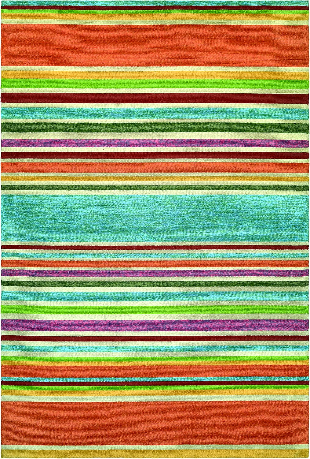 Couristan Covington Sherbet Stripe/Multi Rug, Azure, 8-Feet x 11-Feet