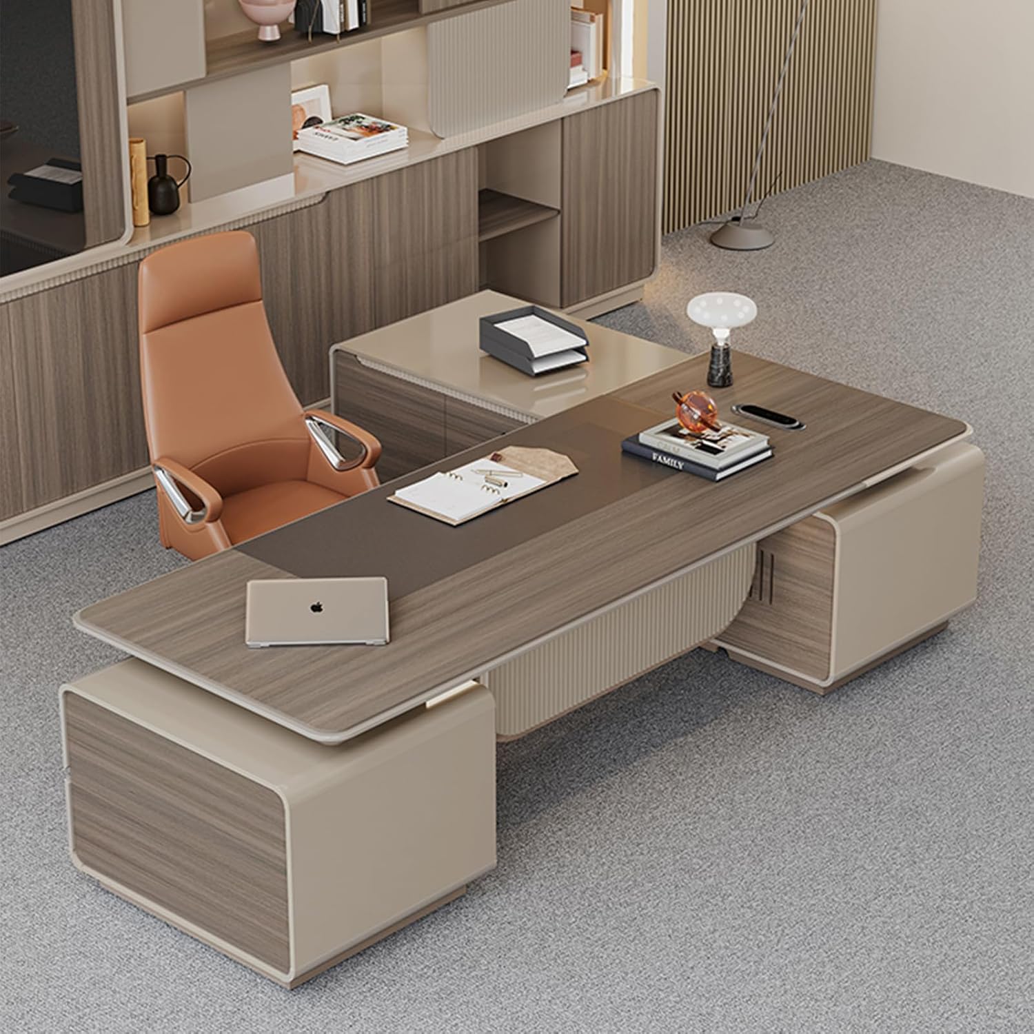 L Shaped Desk with Thickened Frame and Board Writing Study Desk Executive Desk Large Sturdy Writing Table Business Furniture Set Workstation for Home Office ()