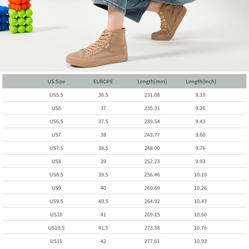 hash bubbie Women's High Top Sneakers Lace up Fashion Sneakers Canvas High Tops Shoes Tennis Shoe