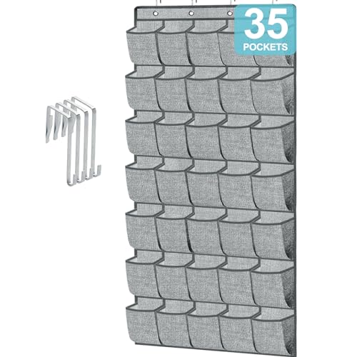 homyfort Over the Door Shoe Organizer, Hanging Shoe Rack Storage Holder with 24 Large Pockets for Closet Door, Men Women Kids Shoes, Cruise (Black)