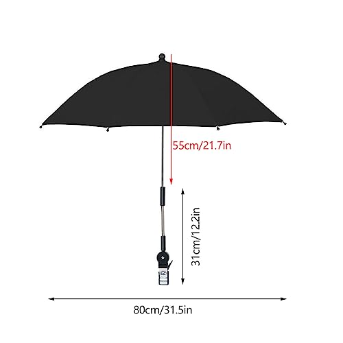 Chair Umbrella with Clamp, Universal Clamp On Beach Chair Umbrella with UV Protection Portable Sunshade Umbrella for Patio Chair Beach Chairs Wheelchairs Golf Carts