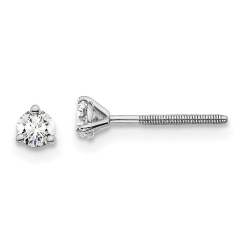 Diamond2Deal 14k White Gold Round Lab Grown Diamond Stud Earrings Fine Jewelry for Women