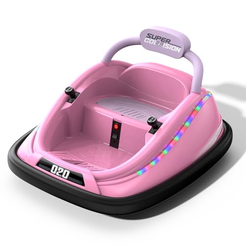 Bumper car, 12V Electric Kids-Bumper car Ride Toys with Remote and Music Function, Perfect Kids Gifts Baby Bumper car for toddlers Ages 1-6 for Birthday, Children's Day, and Christmas,Black