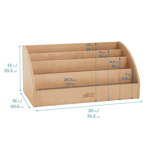 ECR4Kids Toddler Book Display, Beginner Bookshelf, White Wash