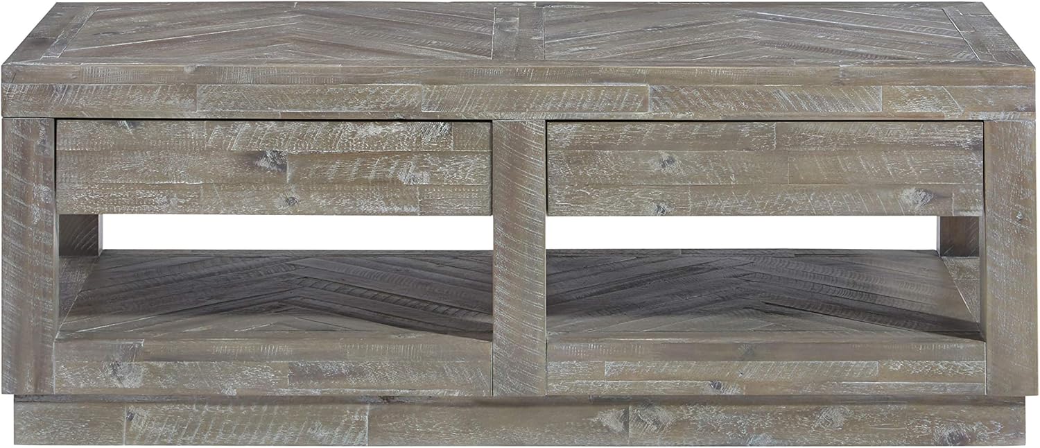 Modus Herringbone 3PC Coffee & 2 End Table in Rustic Latte