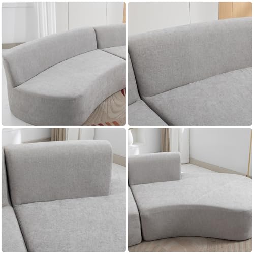 Inch Stylish Curved Sectional Without Legs Sofa, 136.6