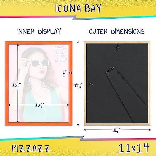 Icona Bay 8x10 Picture Frame, White Solid Wood Scandinavian Style Frame for Photo, Pizzazz Collection