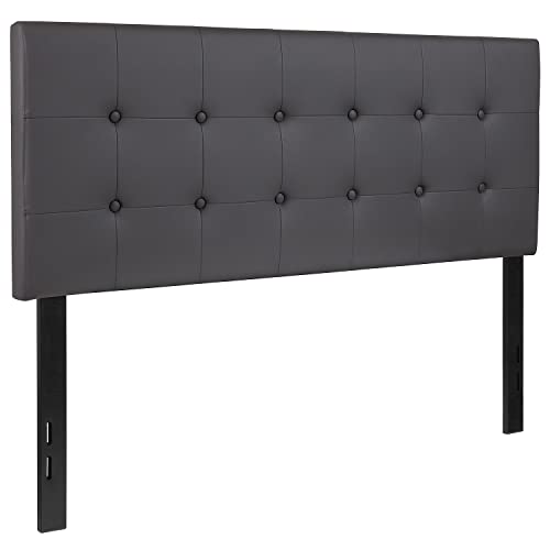 Flash Furniture Lennox Tufted Upholstered Full Size Headboard in Black Vinyl