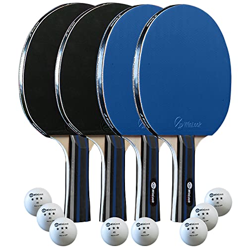 JP WinLook Ping Pong Paddles Sets - Portable Table Tennis Paddle Set with Ping Pong Paddles Professional Case & Ping Pong Balls. Premium Table Tennis Racket Player Set for Indoor & Outdoor Games