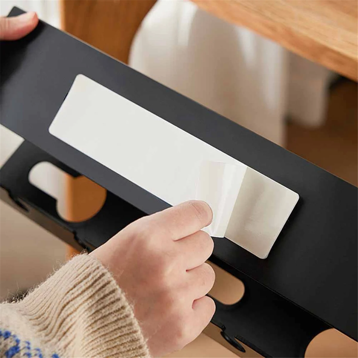 Under Desk Cable Management Cable Tray Under Desk with Clamp Power Strip Cord Holder No Drilling Sturdy Spacious(White)