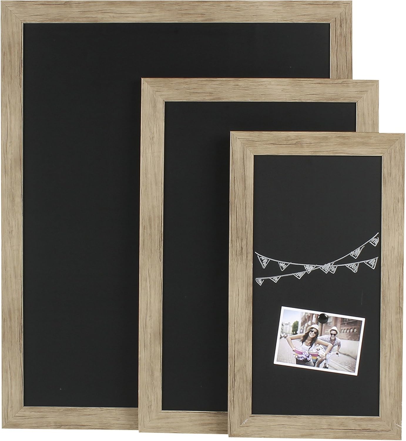 Beatrice Framed Magnetic Chalkboard, 27x33, Rustic Brown