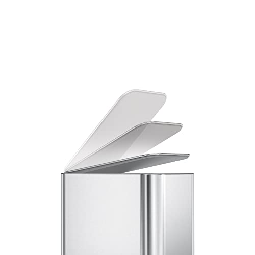 simplehuman Small Bathroom Trash Can with Lid, Stainless Steal Waste Basket, 5 Liter / 1.3 Gallon, Brushed