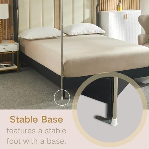 Beyeutao Full Bed Canopy Frame Rose Gold Canopy Bed Frame Aluminum Alloy Bed Canopy Bed Frame Four Poster Bed Frame.