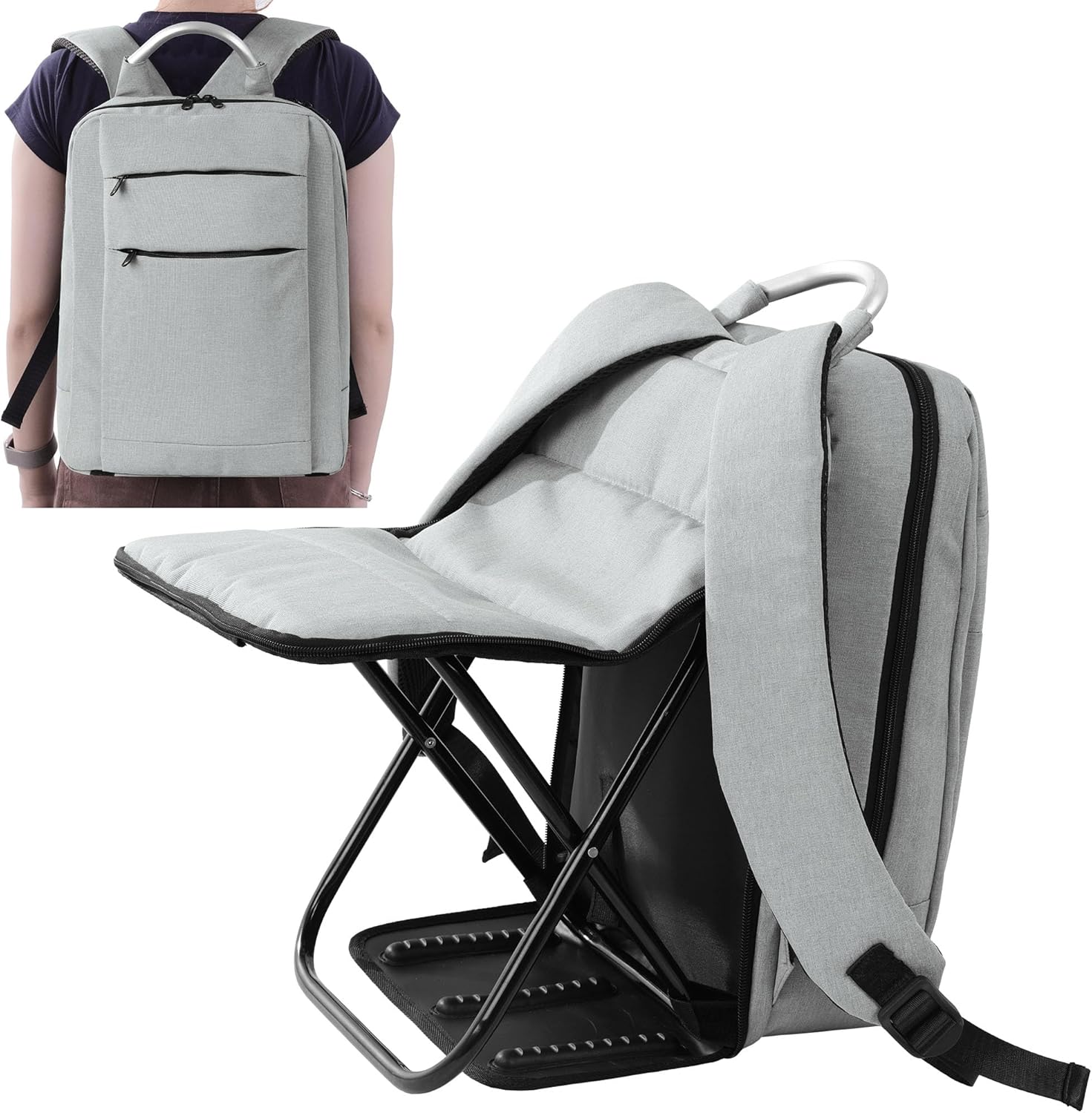 HOMBYS Backpack Cooler Chair for Adult, Poratable Folding Stool, Backpack and Seat Combo for Fishing, Camping, Outdoors Hiking Hunting Travel, Backpack and Seat Combo,