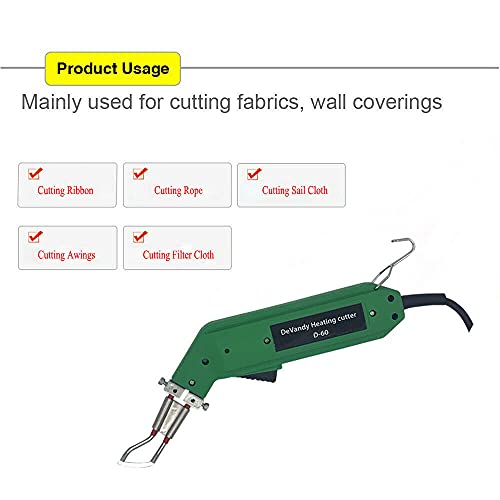 JIADING 110V 60W Electric Hot Knife Ribbon Rope Cutter Melting Fabric Cloth PVC Rope Nylon Rope Healing Cutting Kit (Cutter)
