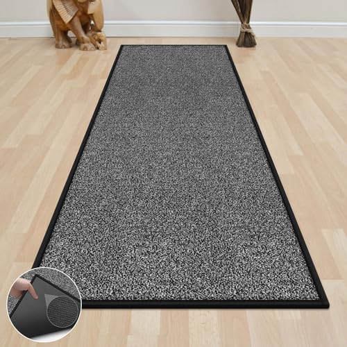 Indoor Door Mat for Entryway, Non-Slip Absorbent Resist Dirt Entrance Mat Indoor Mat, Durable Low-Profile Inside Floor Mat, Washable Front Entry Doormat for Entryway Rug Indoor, 36''x48'', Grey