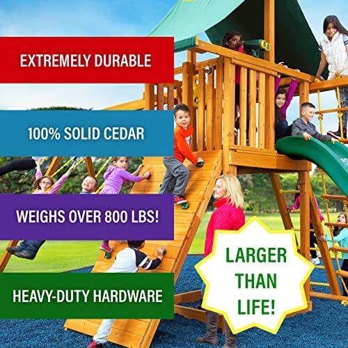Ultimate Swing Set Solid Cedar Wood Swing Set | Jungle Gym with Clubhouse, Monkey Bars, Picnic Table, Swings and Accessories (#2)