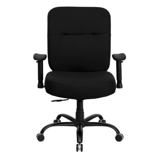 Flash Furniture HERCULES Series Big & Tall 400 lb. Rated Black LeatherSoft Executive Ergonomic Office Chair with Adjustable Arms