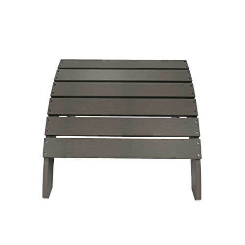 WestinTrends Tuscany Adirondack Ottoman, Real Wood Like Outdoor Ottoman for Patio, All Weather Poly Lumber Folding Ottoman Footrest for Adirondack Chair, Black