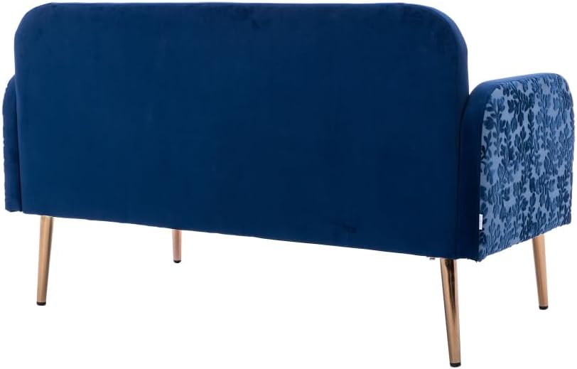 Velvet Sofa, Sofa .Loveseat Sofa with Metal Feet Navy W39536714